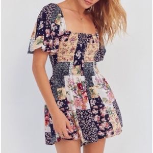 Urban Outfitters Patsy Smocked Romper Medium